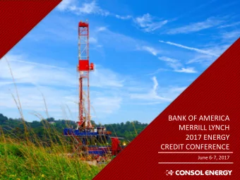 MERRILL LYNCH  2017 ENERGY  CREDIT CONFERENCE  June 6-7, 2017  Cautionary Language  This