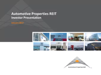 Automotive Properties REIT  Investor Presentation  January 2017  DISCLAIMER  FORWARD-LOOKING