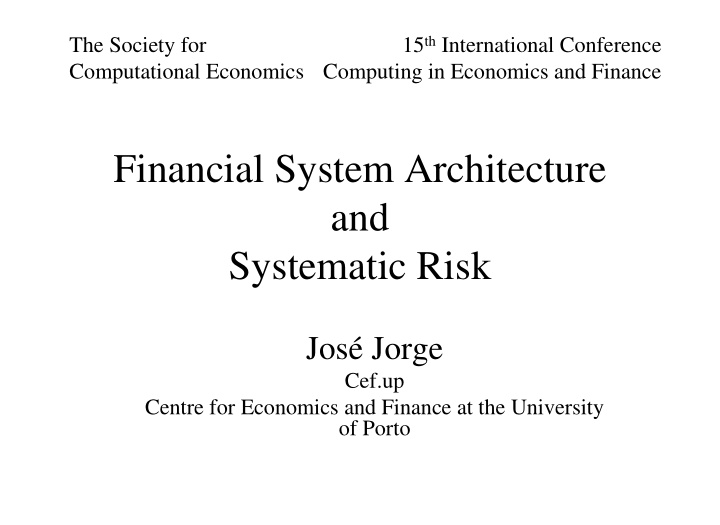 financial system architecture and systematic risk