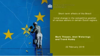 Concept  Short-term effects of the Brexit  Initial change in the competitive position  of various