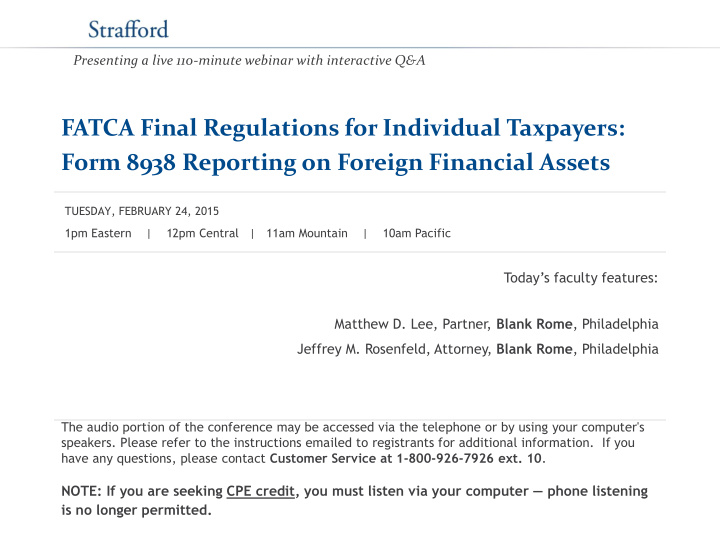 fatca final regulations for individual taxpayers form