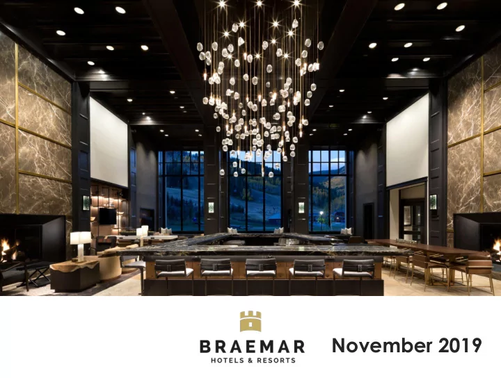 november 2019 forward looking statements and non gaap