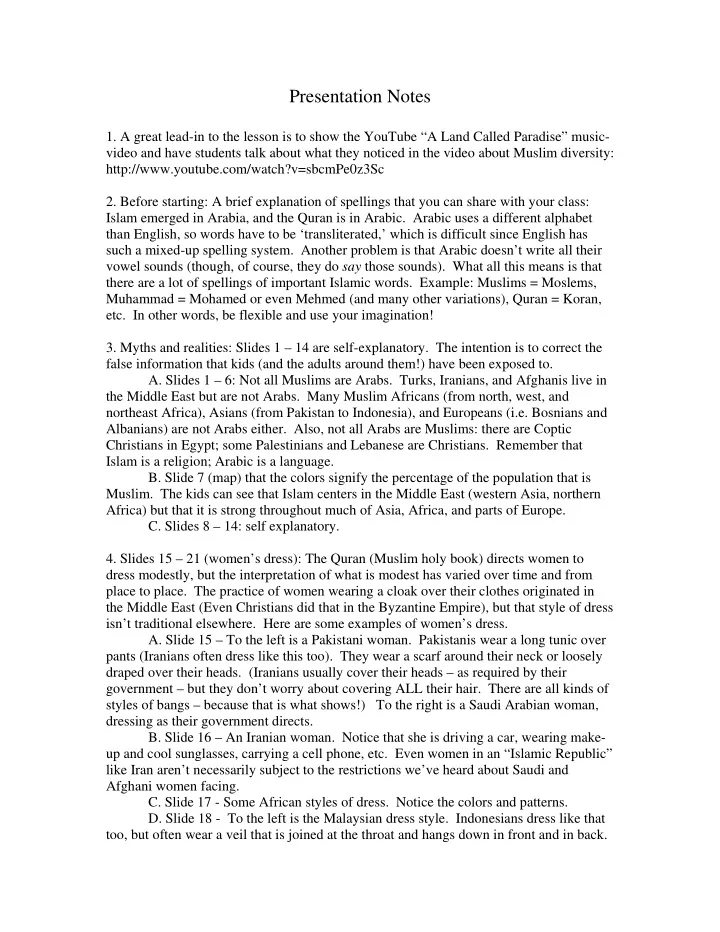 presentation notes