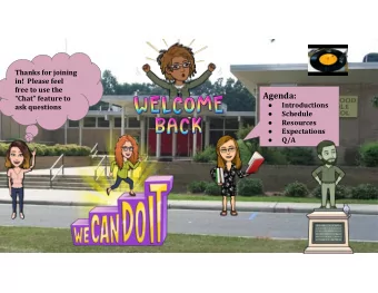 Agenda:  Chat feature to    Introductions  ask questions    Schedule    Resources
