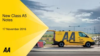 New Class A5  Notes  17 November 2016  IMPORTANT NOTICE This document and any related presentation