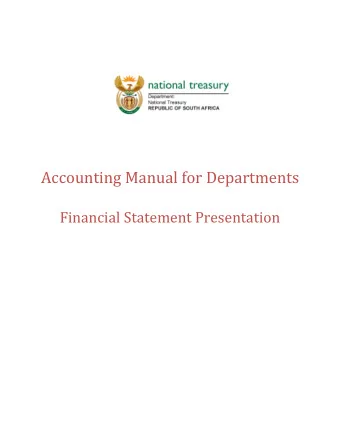 Accounting Manual for Departments  Financial Statement Presentation  Financial Statement