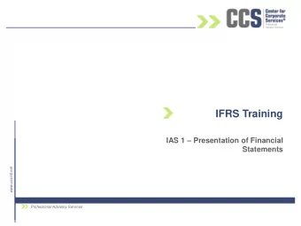 IFRS Training IAS 1  Presentation of Financial Statements  www.ccsintl.net  Professional