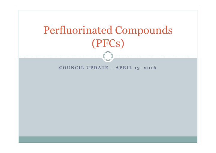 perfluorinated compounds pfcs