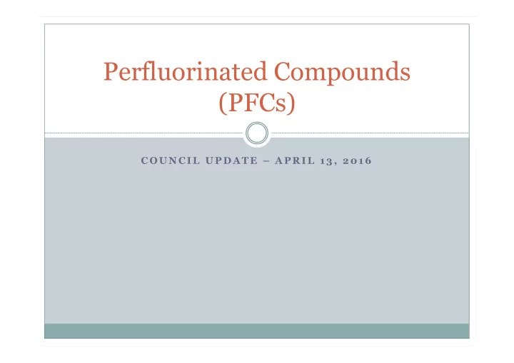 perfluorinated compounds pfcs
