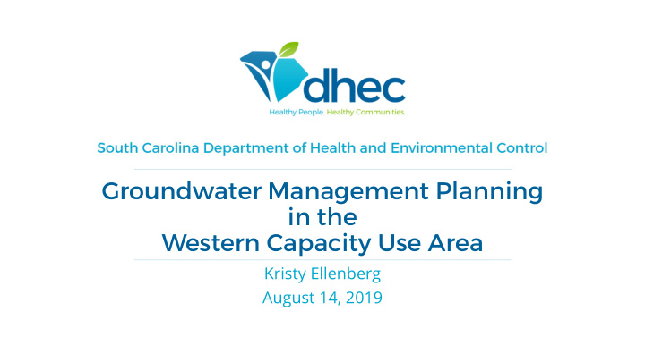 groundwater management planning in the western capacity