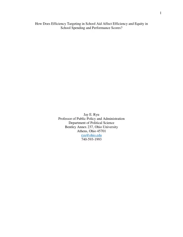 1 how does efficiency targeting in school aid affect