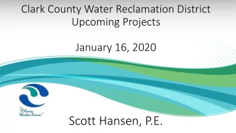 Scott Hansen, P.E.  2019 Master/Expansion  Plan Efforts  19005- Preliminary and Primary Treatment