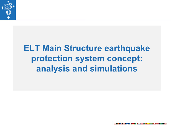 elt main structure earthquake