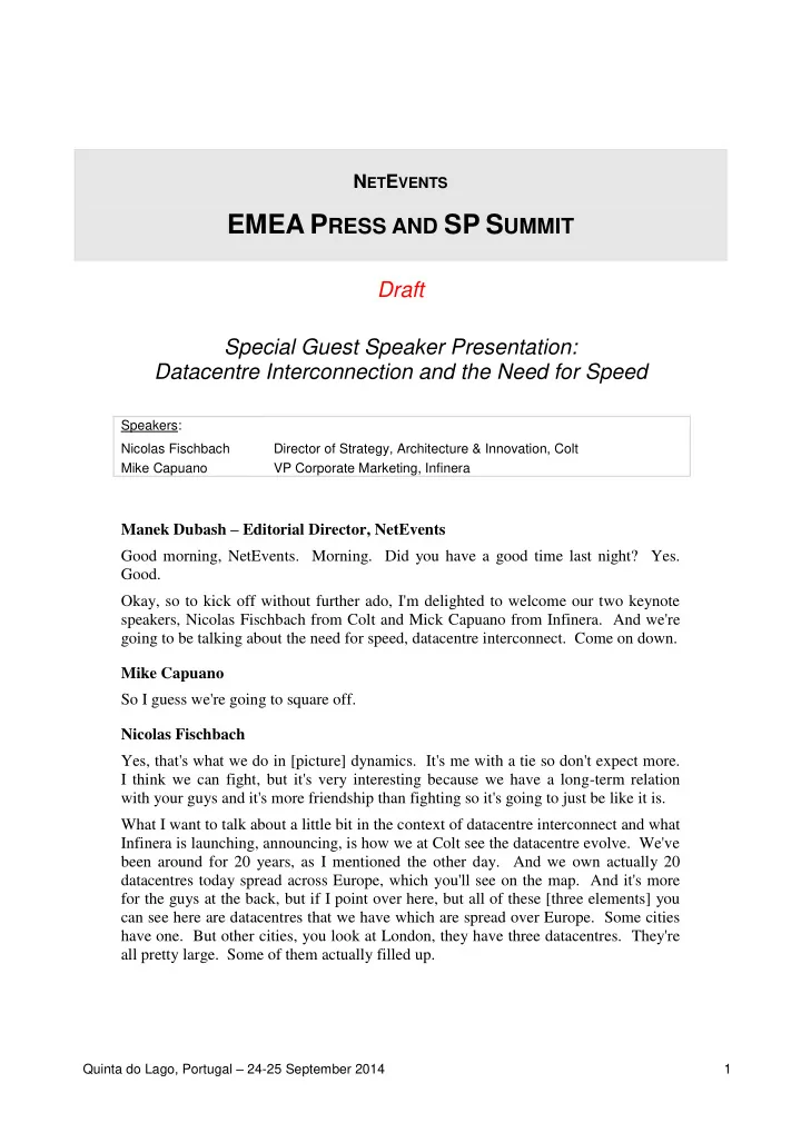 emea p ress and sp s ummit