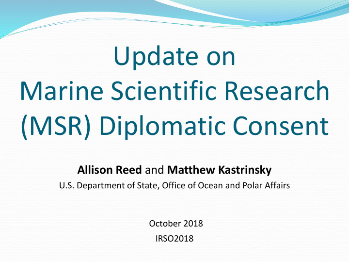 update on marine scientific research msr diplomatic