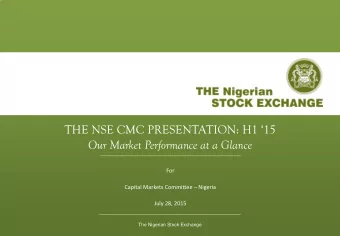 Click to edit Master title style THE NSE CMC PRESENTATION: H1 15  Our Market Performance at a