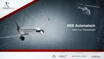 NSE Automatech  Jean-Luc Vanderkam Prsentation de lentreprise / Company Presentation