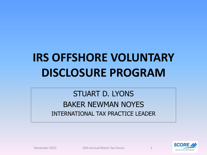 irs offshore voluntary disclosure program