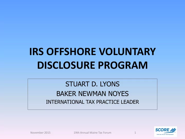 irs offshore voluntary disclosure program