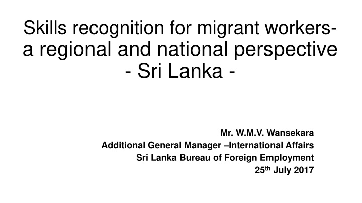 a regional and national perspective sri lanka