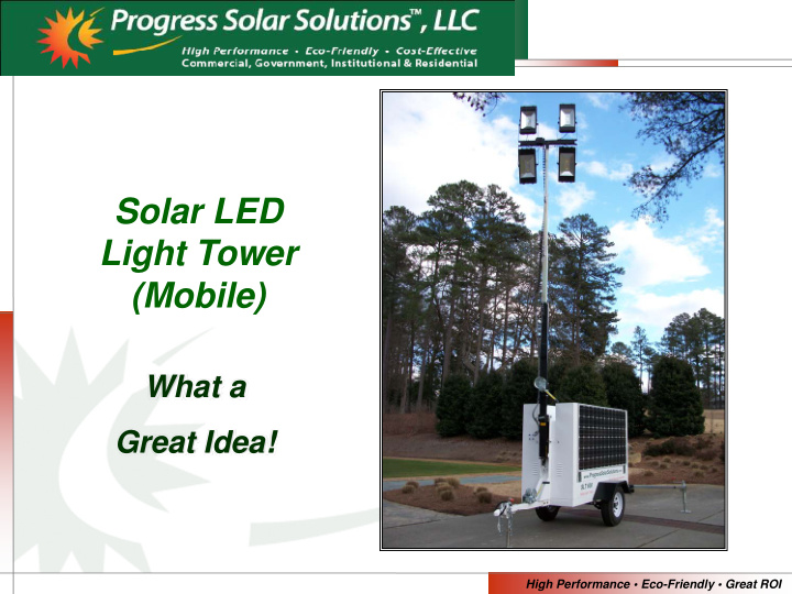 solar led light tower mobile