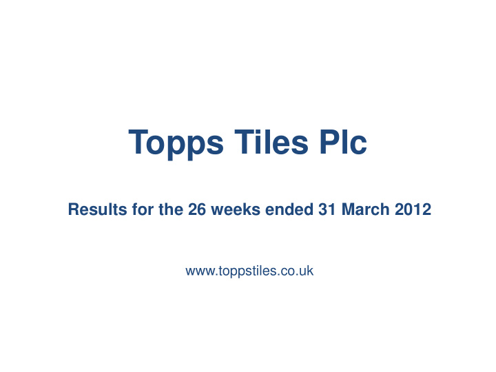 topps tiles plc