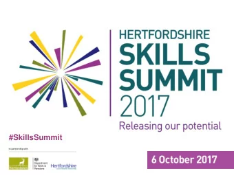 #SkillsSummit  Welcome  #SkillsSummit  #SkillsSummit  Deputy Leader of  Cllr. David Williams