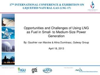 Opportunities and Challenges of Using LNG  as Fuel in Small- to Medium-Size Power  Generation