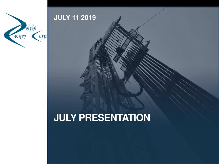 july presentation corporate overview it s been a rough