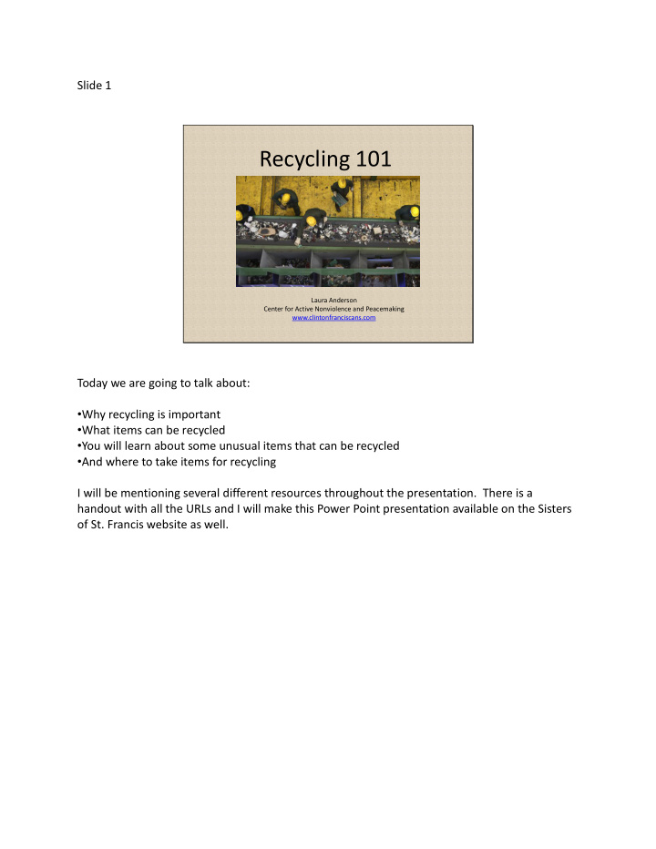 recycling 101