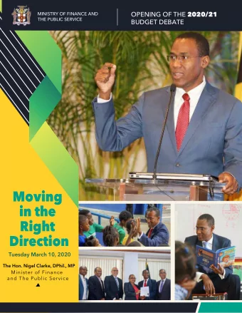 Tuesday March 10, 2020  The Hon. Nigel Clarke, DPhil., MP  Minister of  Finance  and  The  Public