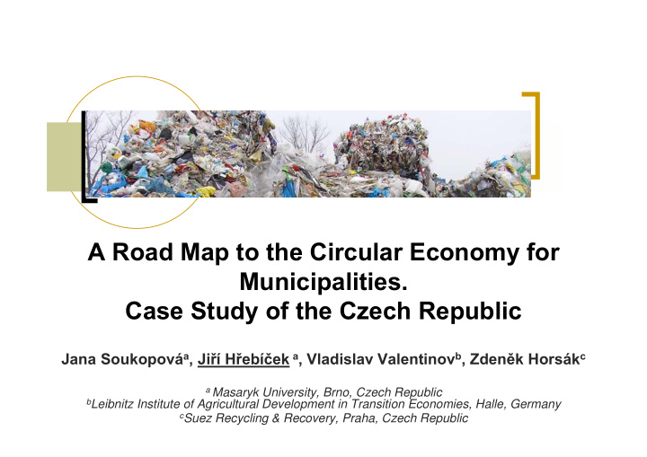 a road map to the circular economy for municipalities