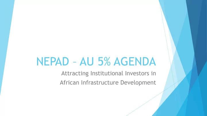 nepad au 5 agenda
