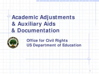 Academic Adjustments  &amp; Auxiliary Aids  &amp; Documentation  Office for Civil Rights  US