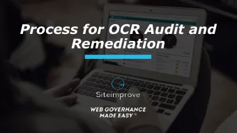 Process for OCR Audit and  Remediation  What is an OCR Complaint?  How do I resolve an OCR