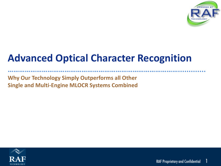 advanced optical character recognition