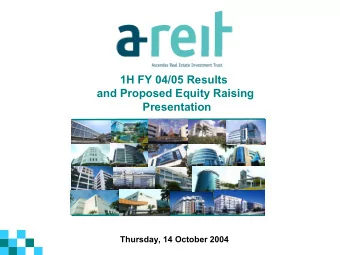 1H FY 04/05 Results  and Proposed Equity Raising  Presentation  Thursday, 14 October 2004  This