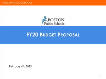 Why we are all here:  Closing opportunity gaps for Boston youth  2  BOSTON PUBLIC SCHOOLS  BOSTON