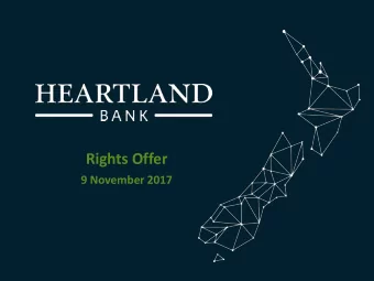 Rights Offer  9 November 2017  Important notice The information in this document and any