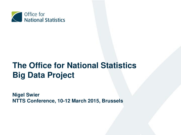 the office for national statistics big data project