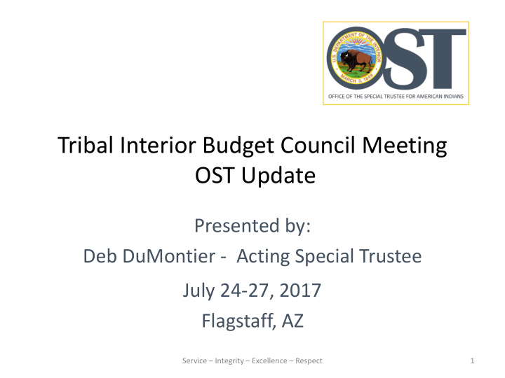 tribal interior budget council meeting ost update