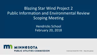 Public Information and Environmental Review  Scoping Meeting  Hendricks School  February 20, 2018