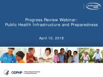Progress Review Webinar:  Public Health Infrastructure and Preparedness  April 10, 2018  Strong