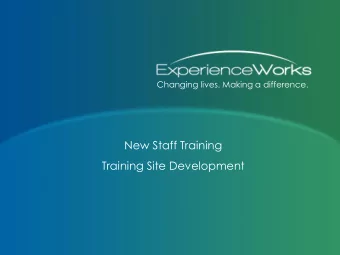 New Staff Training  Training Site Development  Training Site Development  2  Training Site