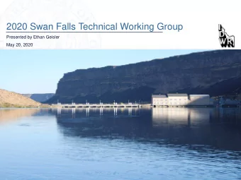 2020 Swan Falls Technical Working Group  Presented by Ethan Geisler  May 20, 2020 Swan Falls