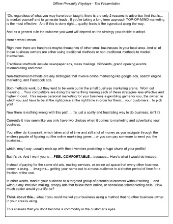 Offline Proximity Paydays - The Presentation  Ok, regardless of what you may have been taught,