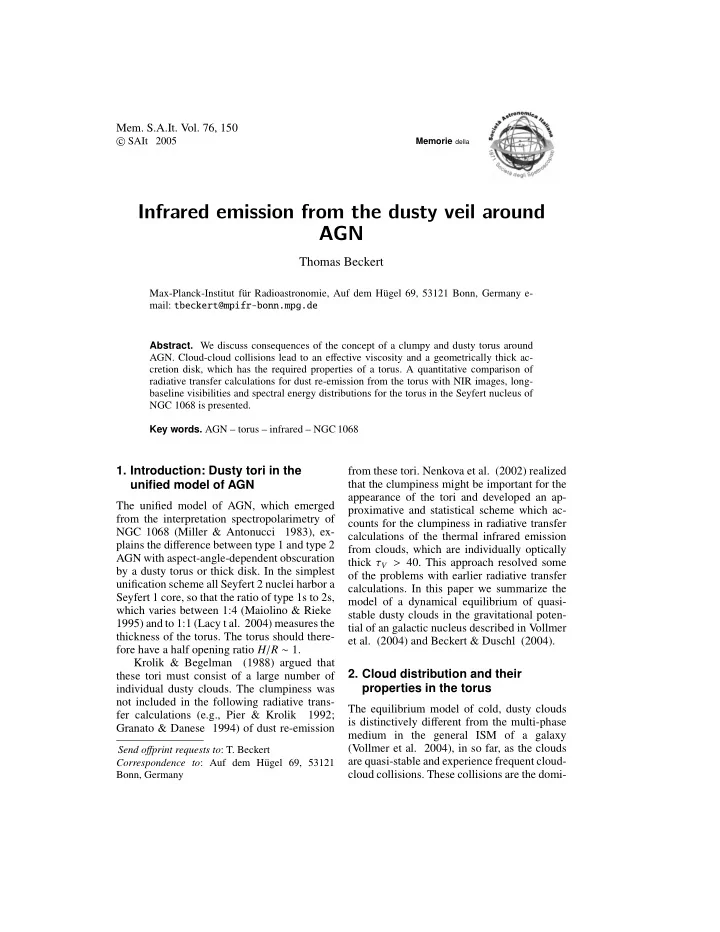 infrared emission from the dusty veil around agn