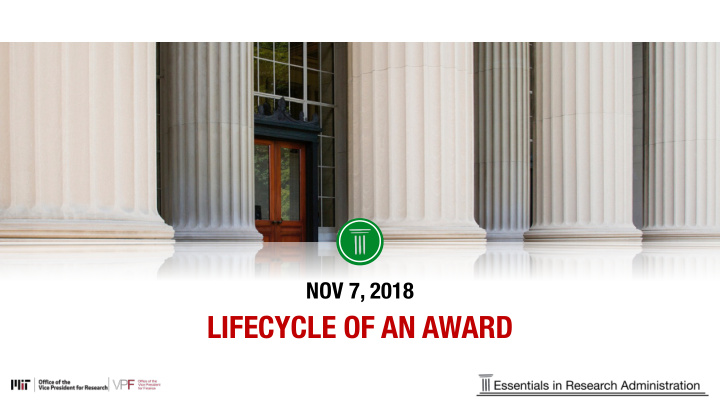 lifecycle of an award agenda