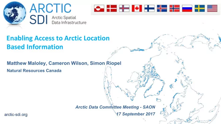 enabling access to arctic location based information