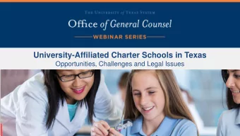 University-Affiliated Charter Schools in Texas  Opportunities, Challenges and Legal Issues  June 7,